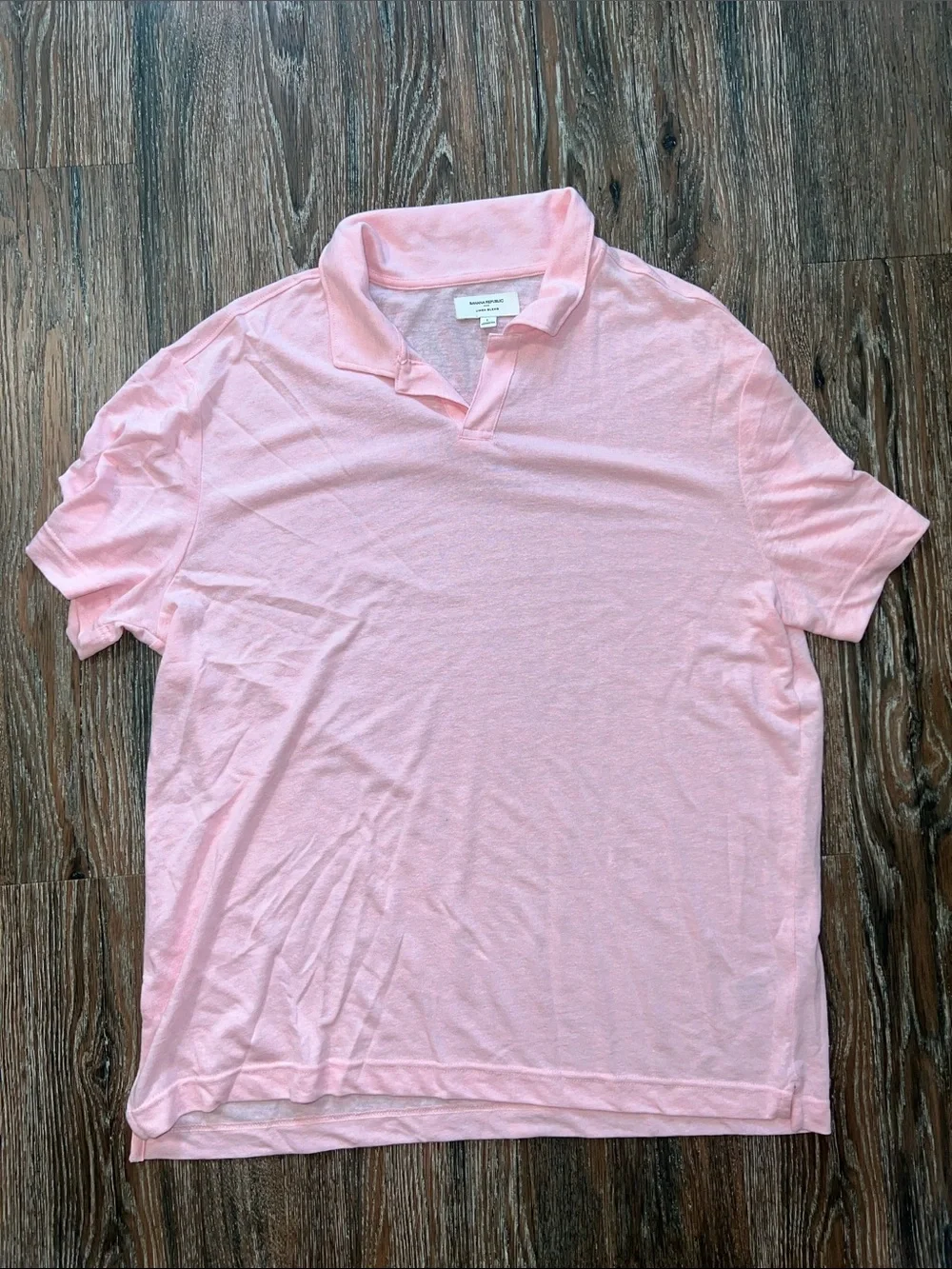 Banana Republic Men's Linen Blend Pink Polo Shirt